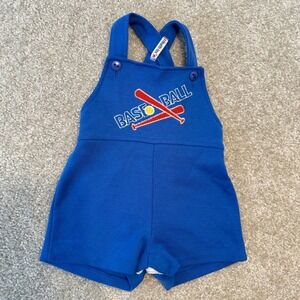 Vintage‎ Health-tex Baseball Romper Overalls Outfit 18 Months